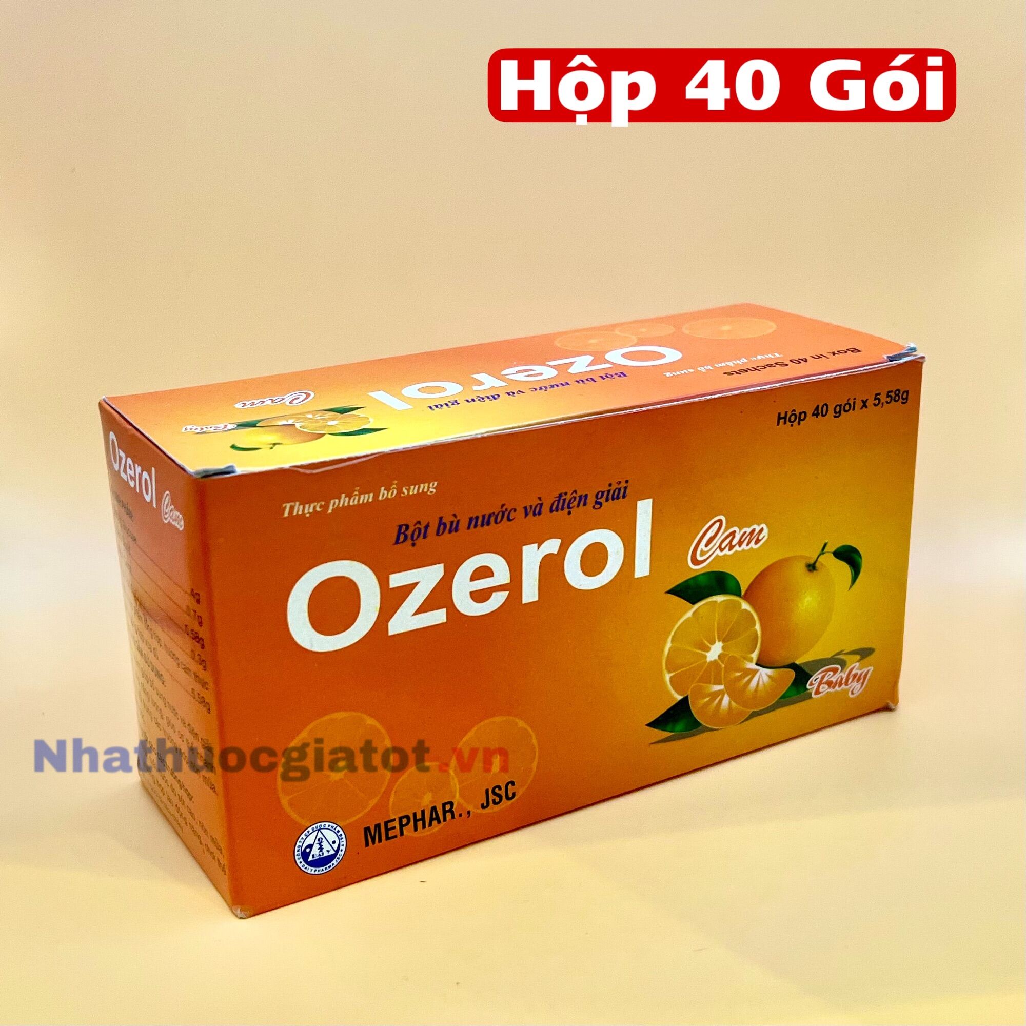 Nguyên Hộp 40 Gói ORESOL CAM (OZEROL ĐẠI Y) Bổ Sung Nước Và Điện Giải