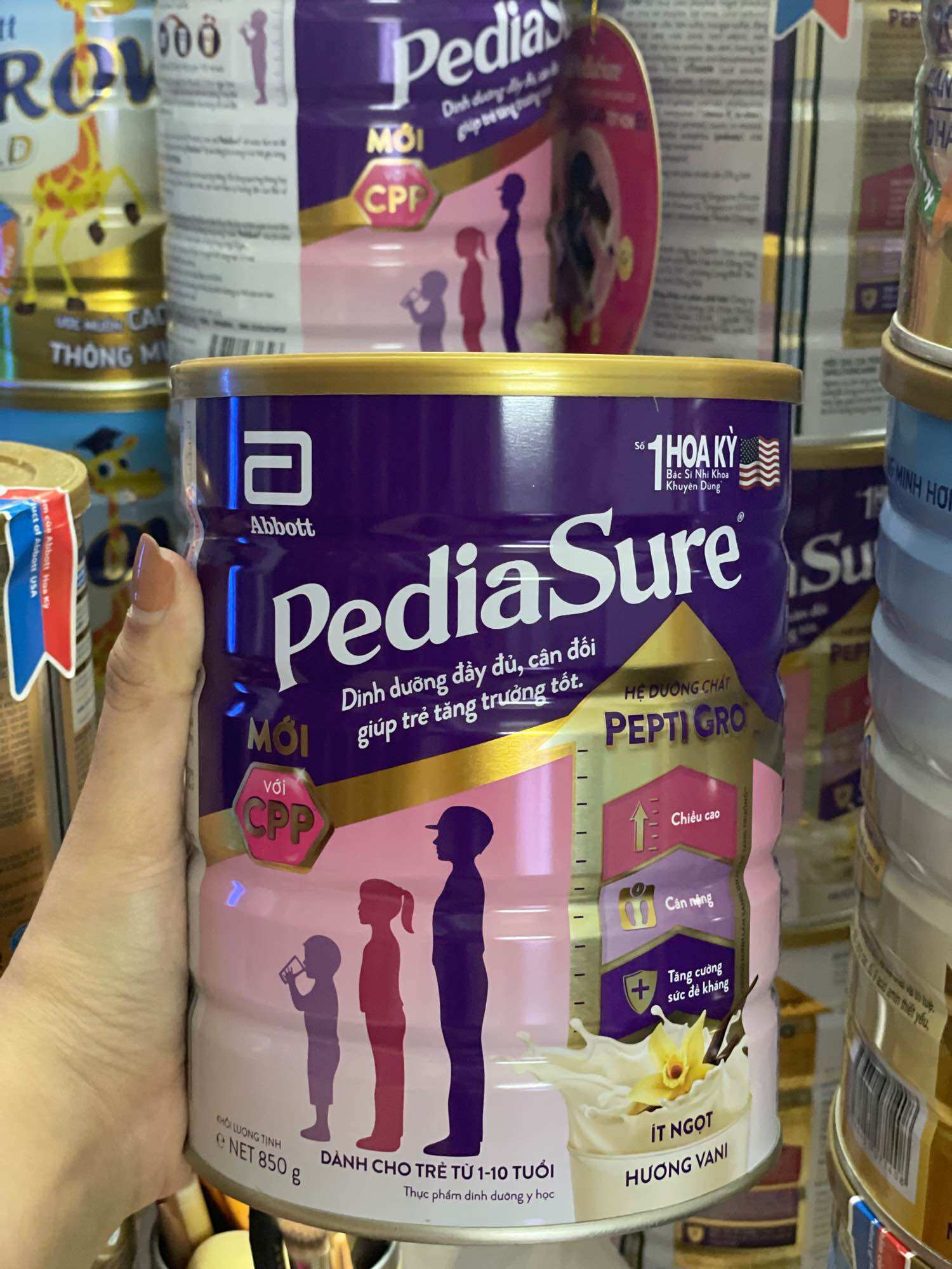 Sữa bột pediasure hương vani ít ngọt 850g - date 11/25