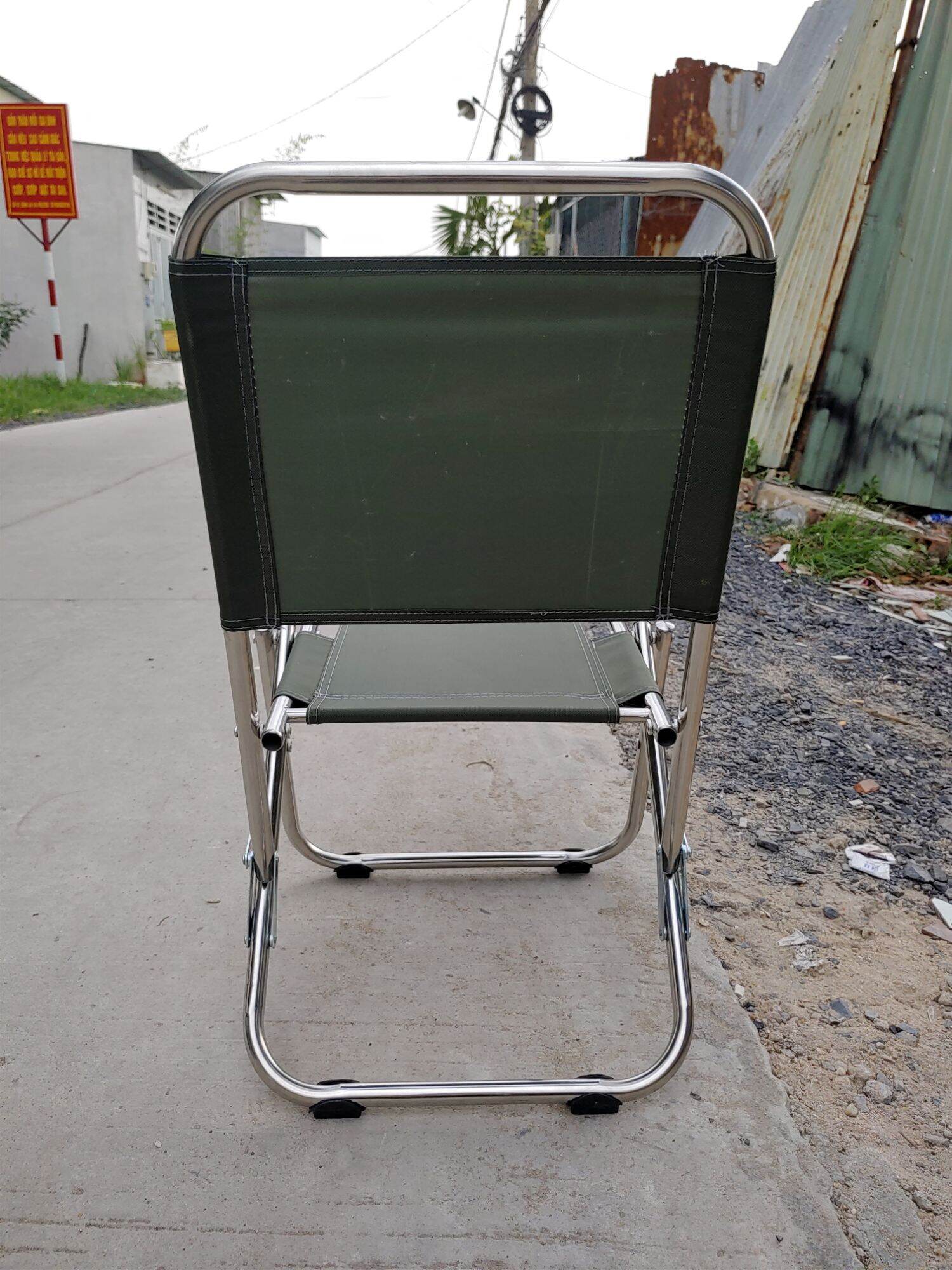 Ghế Inox Phi 19 Xanh Rêu lưng thấp