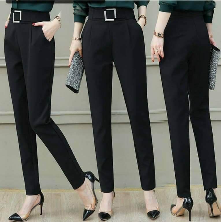 quần baggy ,quần tây âu ,công sở khóa vuông ,quần nữ,cạp dây kéo bên sườn lưng cao , vải tuyết mưa ườn