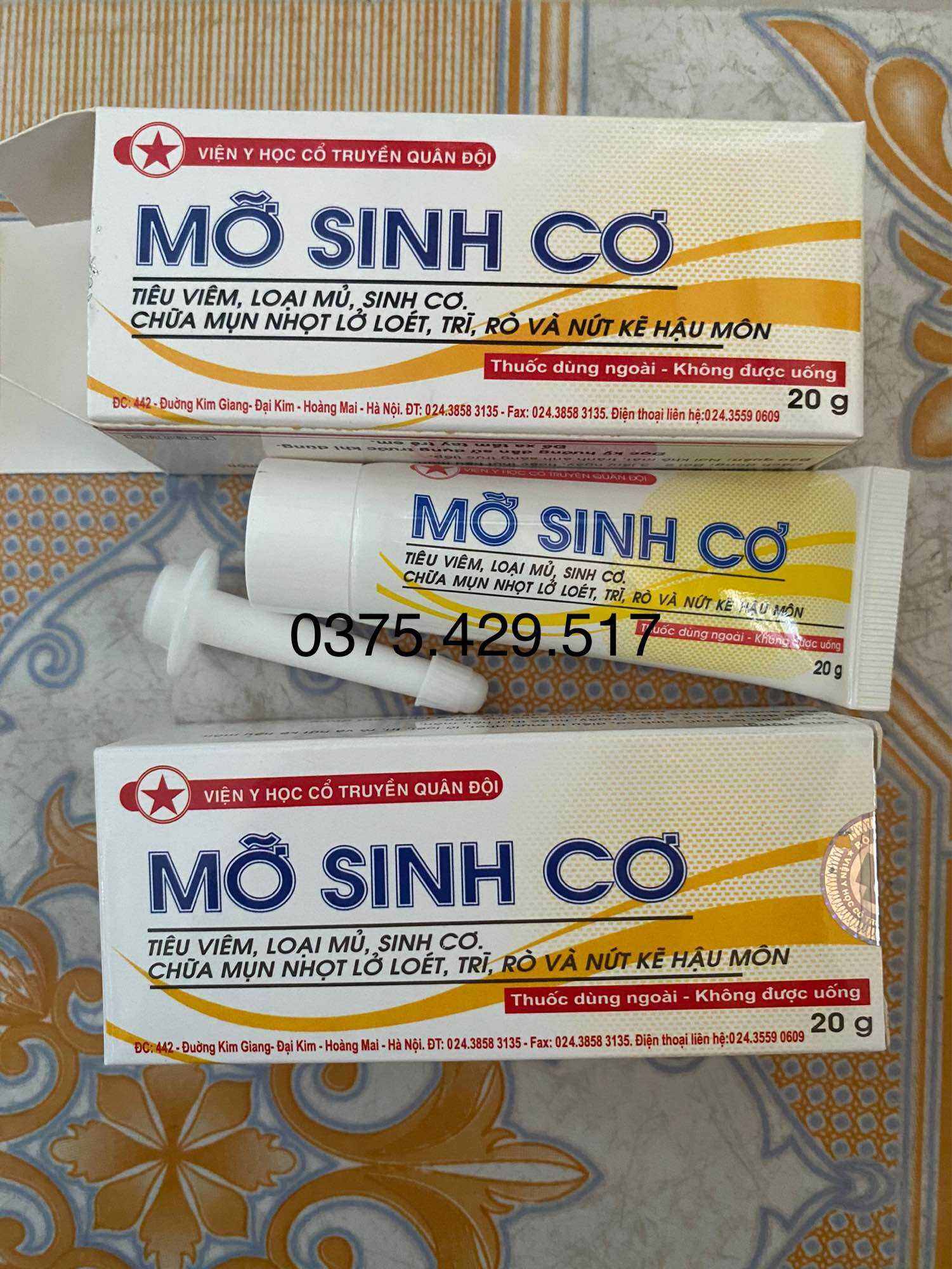 Mỡ sinh cơ viện Y Học cổ Truyền Quân Đội tuýp 20g