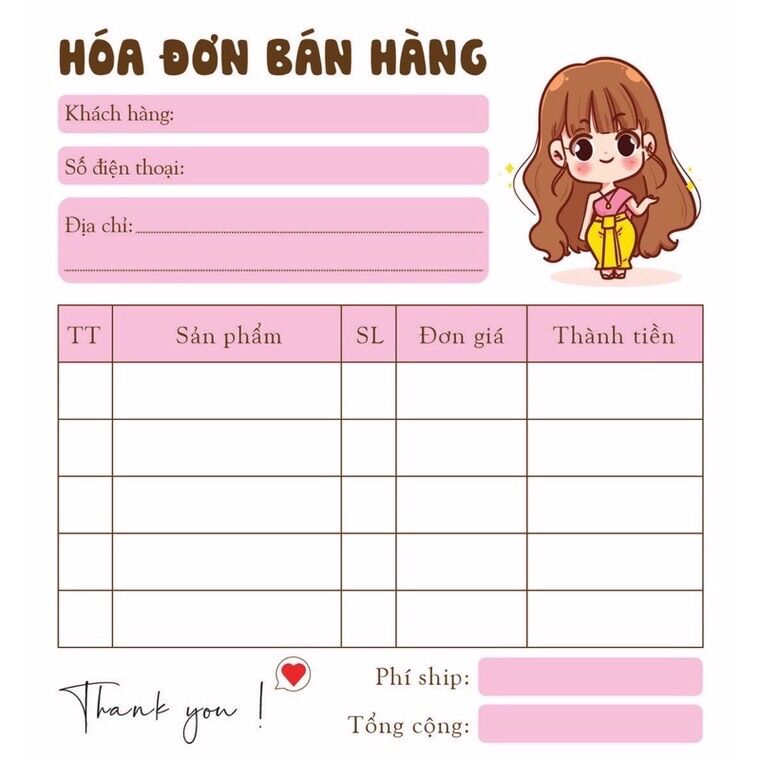 Hoá đơn bán hàng mini cuốn 100 tờ