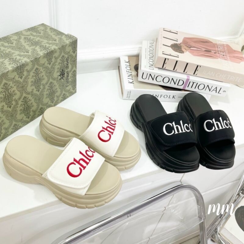 Sandal nữ dép quai ngang tăng chiều cao mẫu mới hót hít. dép 1 dây chlee
