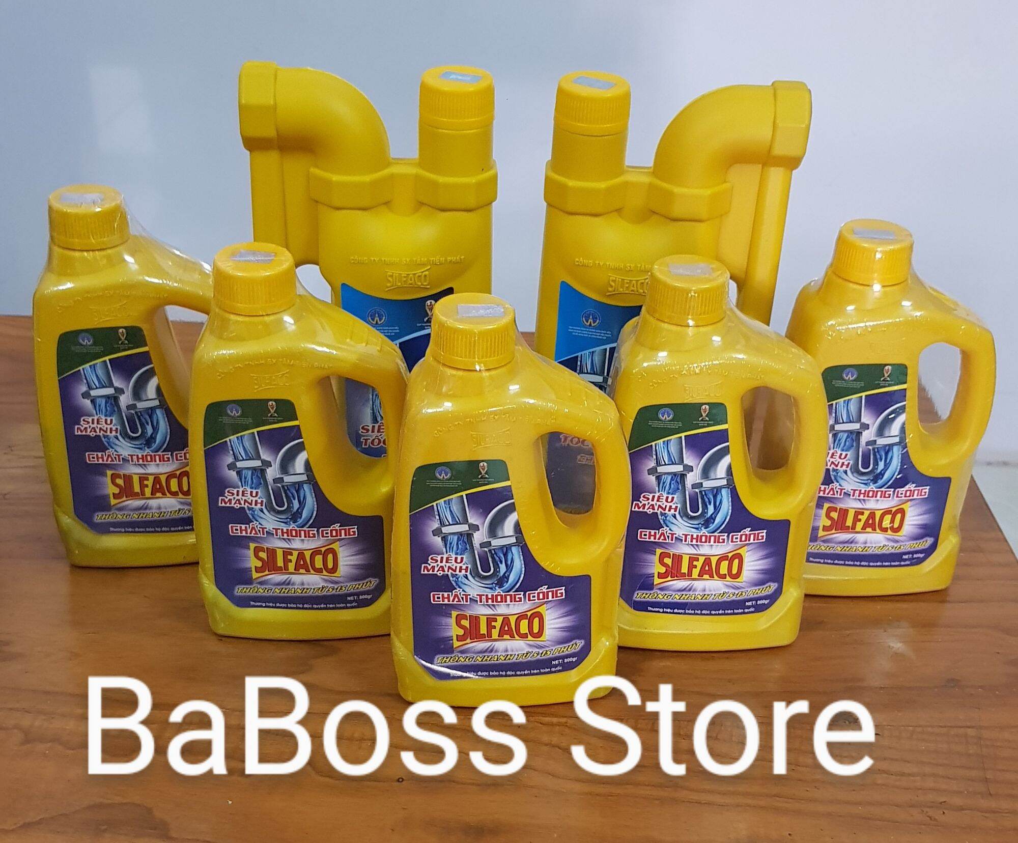 Combo 3 Chai Thông Cống Cực Mạnh Silfaco 800gram