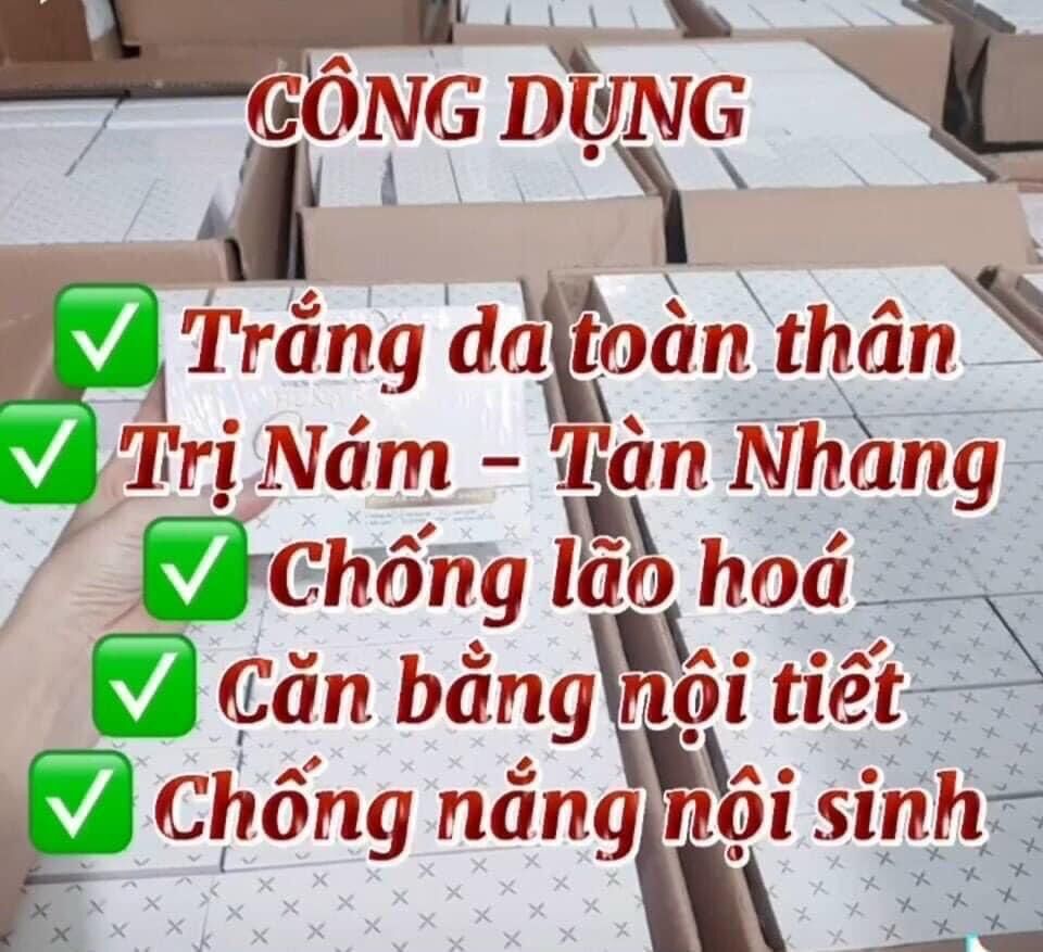 Viên Uống Trắng Da Mờ Nám White+++ Cao Cấp Huna