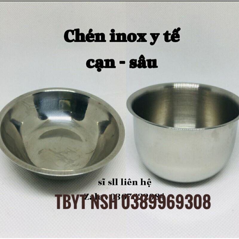 ❤️ Chén Inox Y Tế Vinh Tấn sâu - cạn ,Chén inox y tế số 3 và số 2, Chén inox 304 dùng trong y tế - chén, bát cốc đựng bông cồn y tế Chén chum inox dùng trong y tế số 3, số 2
