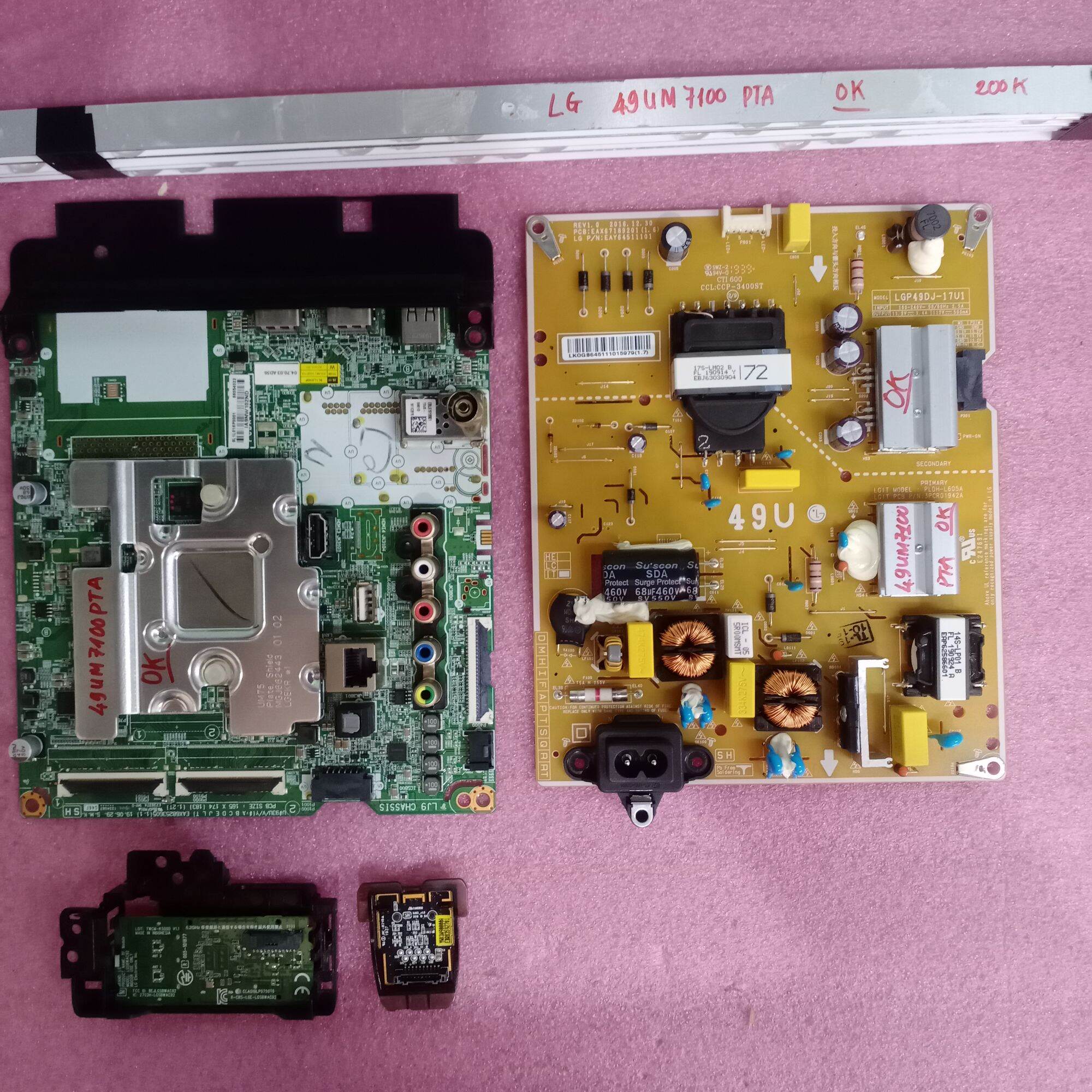 Bo mạch tivi LG 49um7100pta,bo xử lý, khiển nguồn,main chính chủ, wifi, mắt nhận