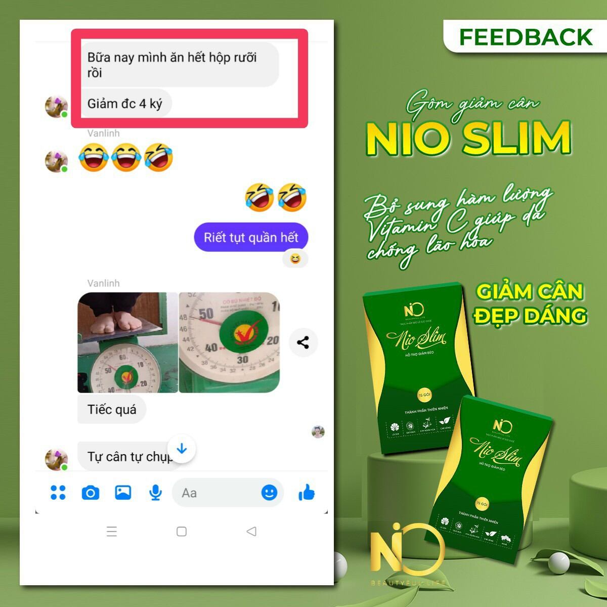 gôm giam cân Nio slim