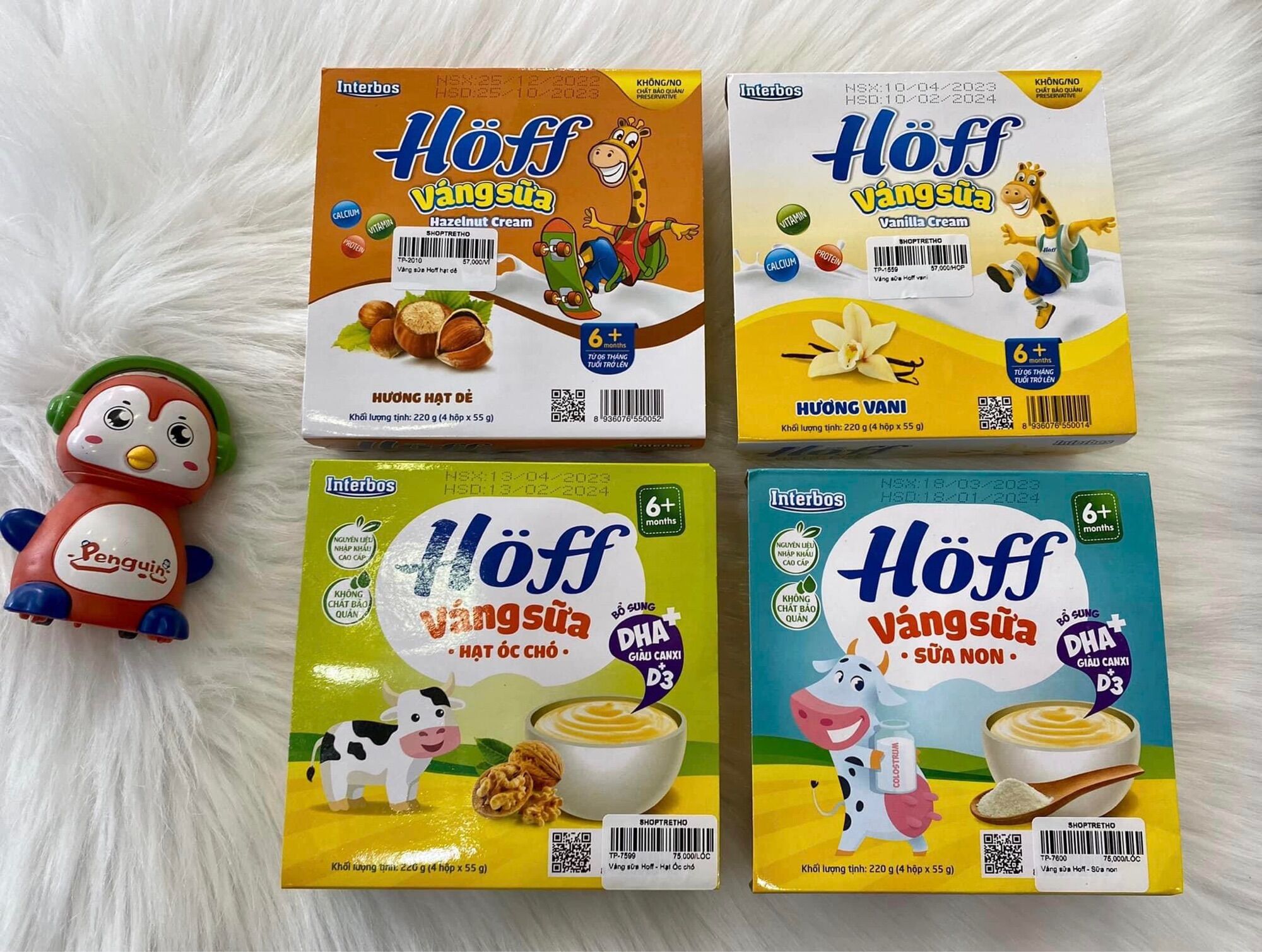Váng sữa Hoff vị sữa non, hạt óc chó, hạt dẻ, vani