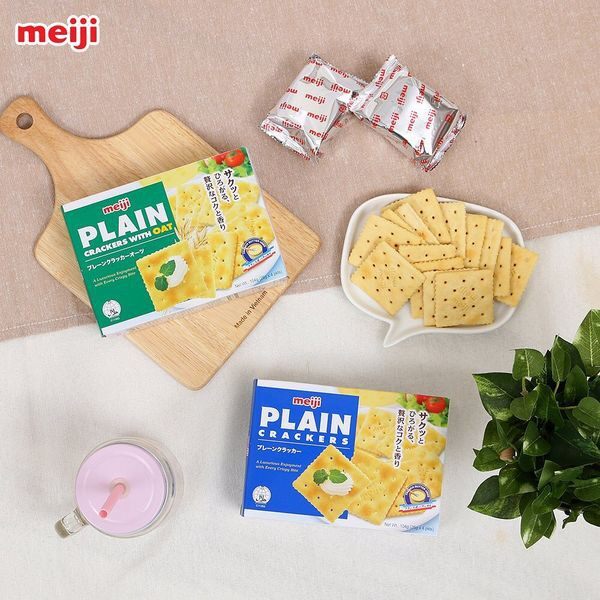 BÁNH QUY ĂN KIÊNG MEIJI PLAIN CRACKERS 104G (không đường, không chất  béo chuyển hóa)