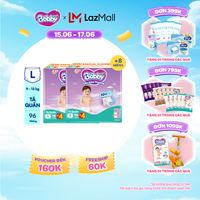 [Từ 22-23 tặng QUÀ TO-SLCH][TẶNG MIẾNG NGẪU NHIÊN] Combo 2 Tã/bỉm quần Bobby 3mm Mega Jumbo Siêu khô thoáng L96