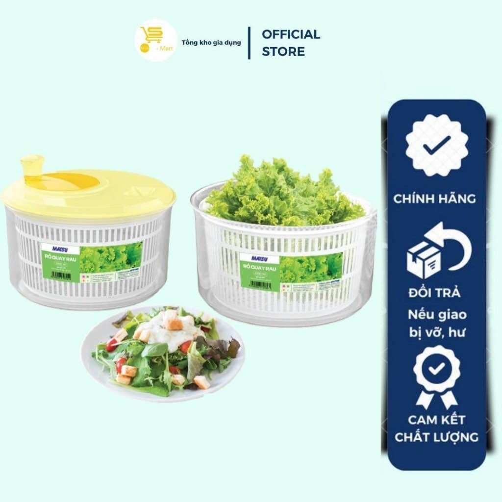 Bộ Quay Rau Matsu Duy Tân Nhỏ-Lớn, Rổ Quay Rau Củ Quả Tiện Lợi, Cao Cấp MTA-MART2
