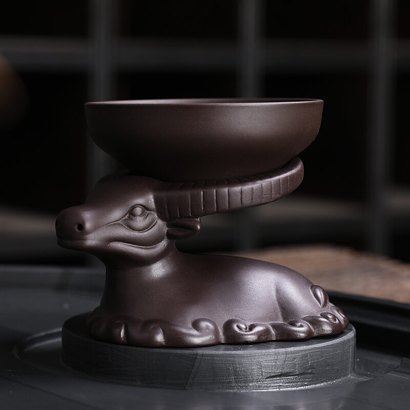 Lọc trà tử sa lọc trà liền hoàn toàn bằng sứ có lỗ nhỏ phụ kiện bộ đồ trà kung fu lọc trà lưới lọc trà gia dụng