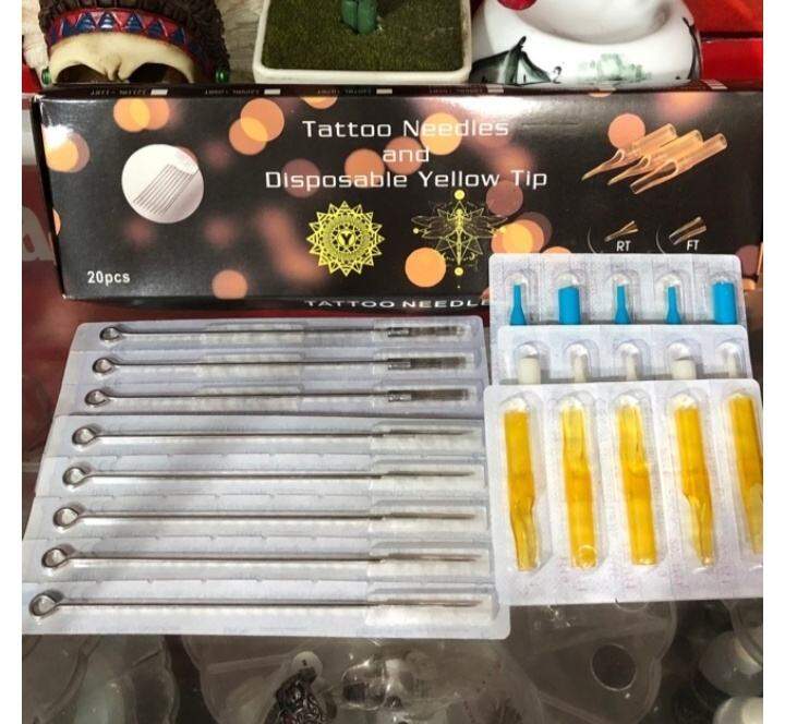 Hộp Kim xăm và Ngòi 9RL đi nét ( 20 kim + 20 ngòi )