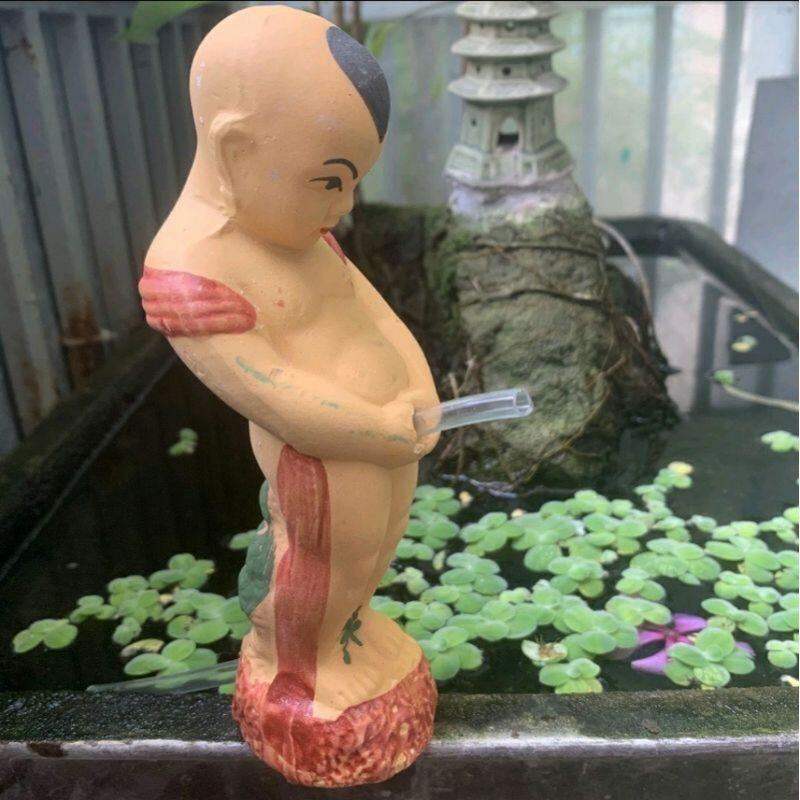 Tượng Gốm Bát Tràng_Chú Bé Tè Sứ Trang Trí Tiểu Cảnh, Bể Cá, Hòn Non Bộ