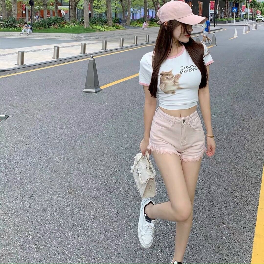 Áo croptop mèo hồng đáng yêu BG