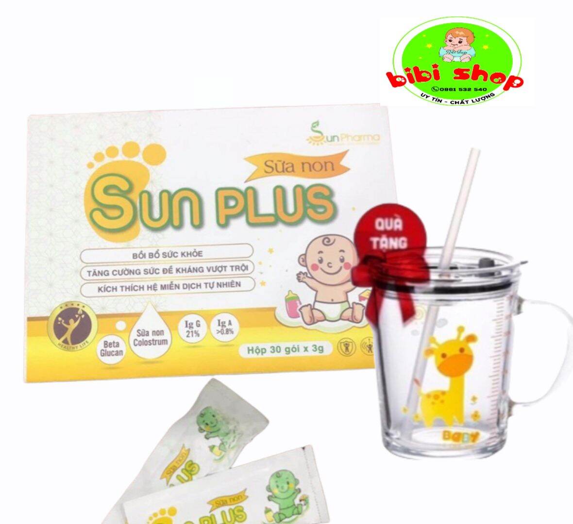 Sữa non Sunplus tặng ly cho bé