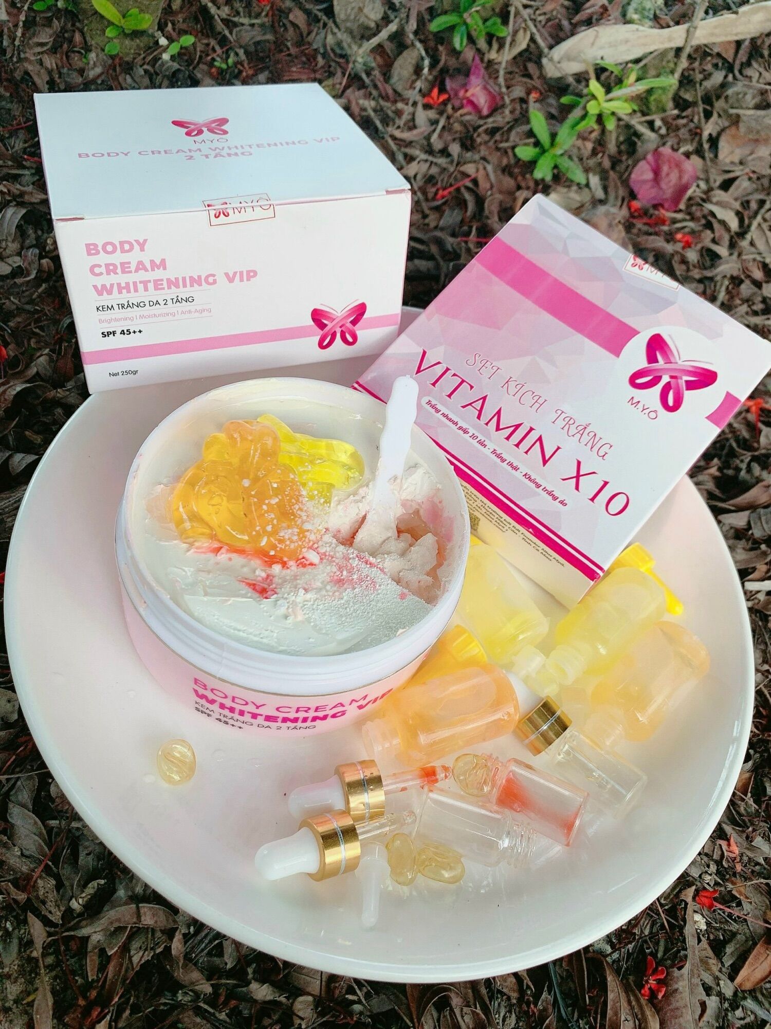 Combo set kích trắng vitamin + truyền trắng pha dưỡng thể