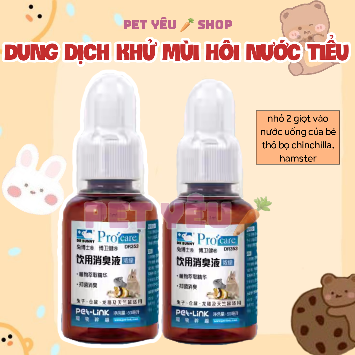 Dung dịch khử mùi hôi nước tiêu thỏ bọ chinchilla
