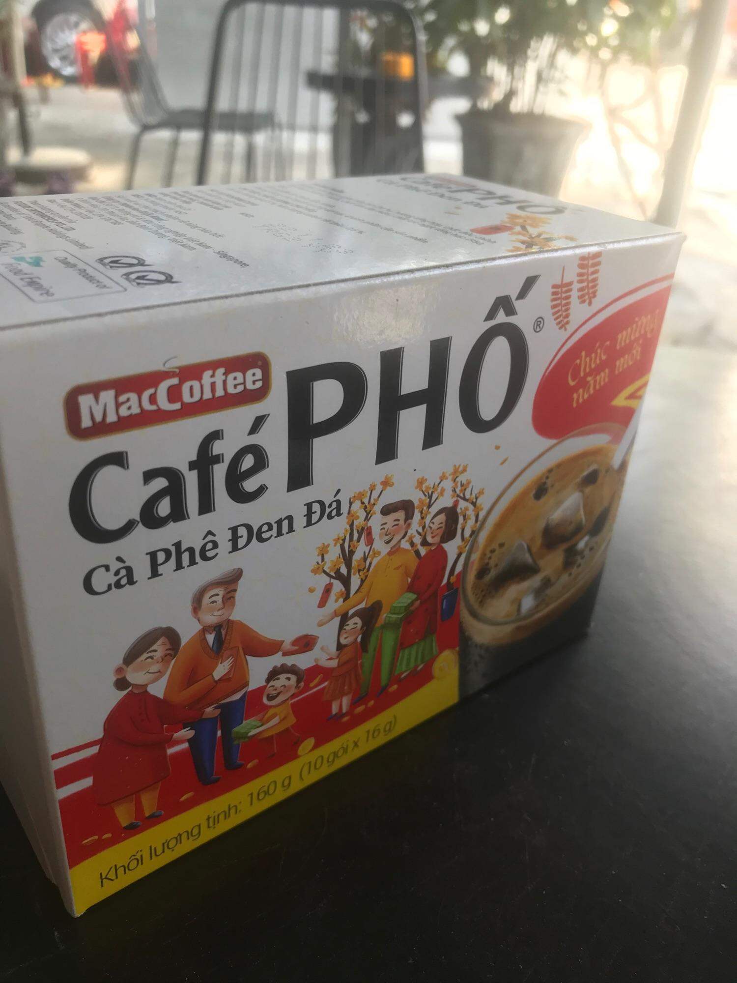 Cafe Phố Cà phê đen đá 160g[ 10 gói x 16g]