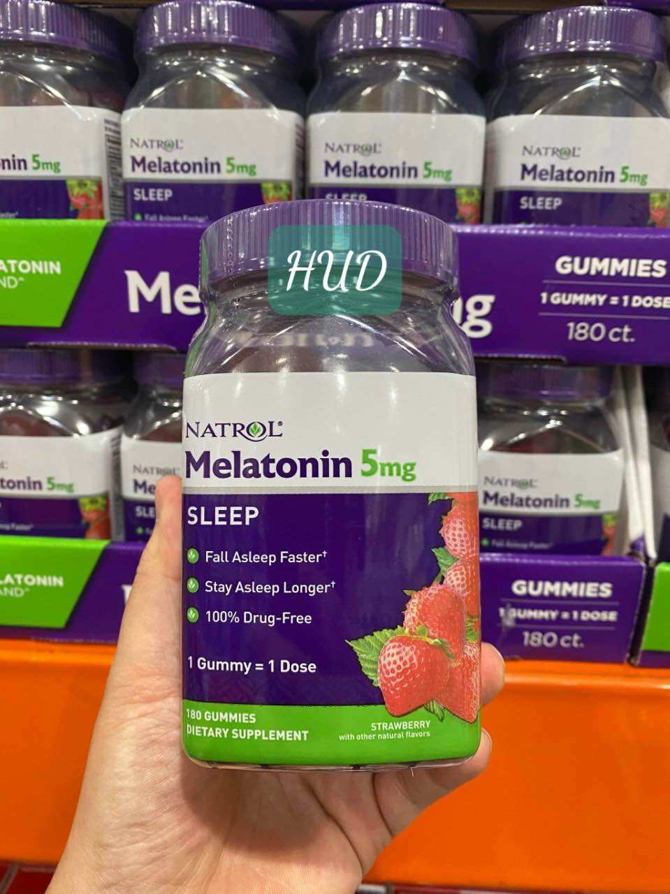 Kẹo dẻo giúp ngủ ngon Melatonin Natrol 5mg 180 viên Mỹ