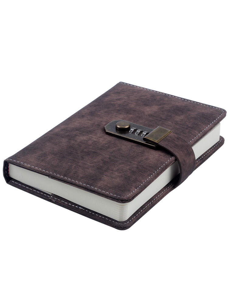Password Lock Retro Password-Protected Noteboy Female Diary with Lock Simple Artistic Adult Student Ancient Style Male Thickened Journal Book