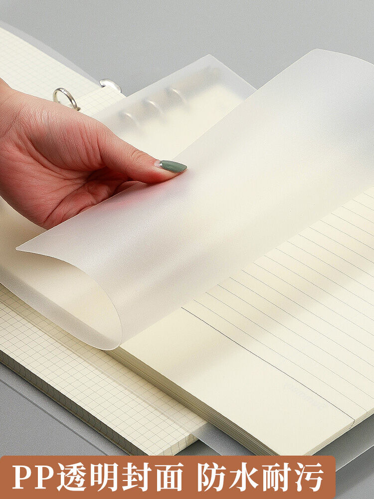 Transparent Plastic Surface Loose Spiral Notebook A4 Large Notebook Ins Style Super Thick Horizontal Grid Grid Connell Detachable Mind Map Notebook Coil Simple College Student Postgraduate Entrance Examination Diary