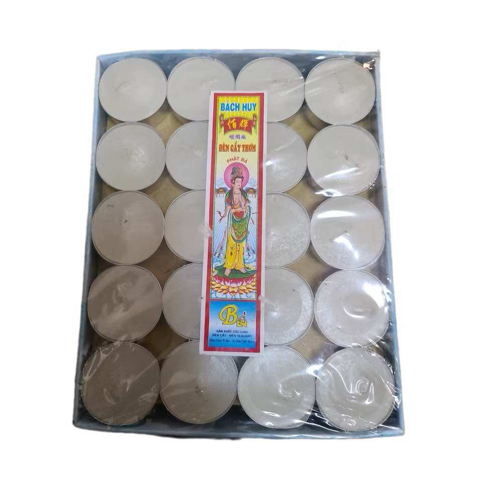 Nến viên tròn Tealight -Cháy liên tục 4h- Đốt Đèn Xông Tinh Dầu - Trang Trí đèn hoa (100viên)