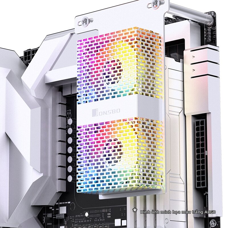 JONSBO | Temperature-Controlled Active Cooling ARGB Synchronized RGB Light White Radiator Giá 443,000 Đồng*Miễn phí vận chuyển