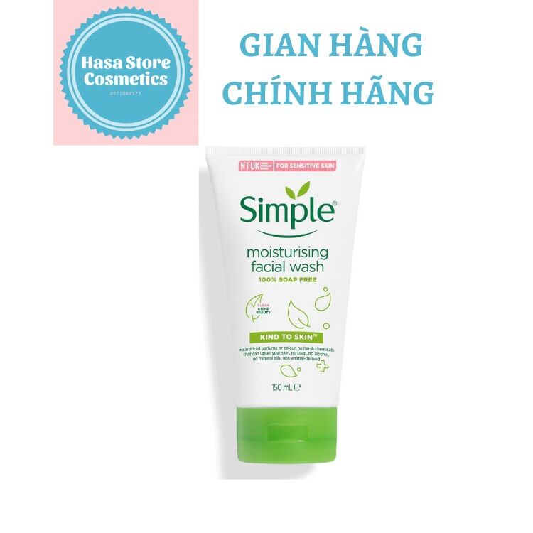 Sữa rửa mặt làm sạch sâu Simple Moisturising Facial Wash 150ml