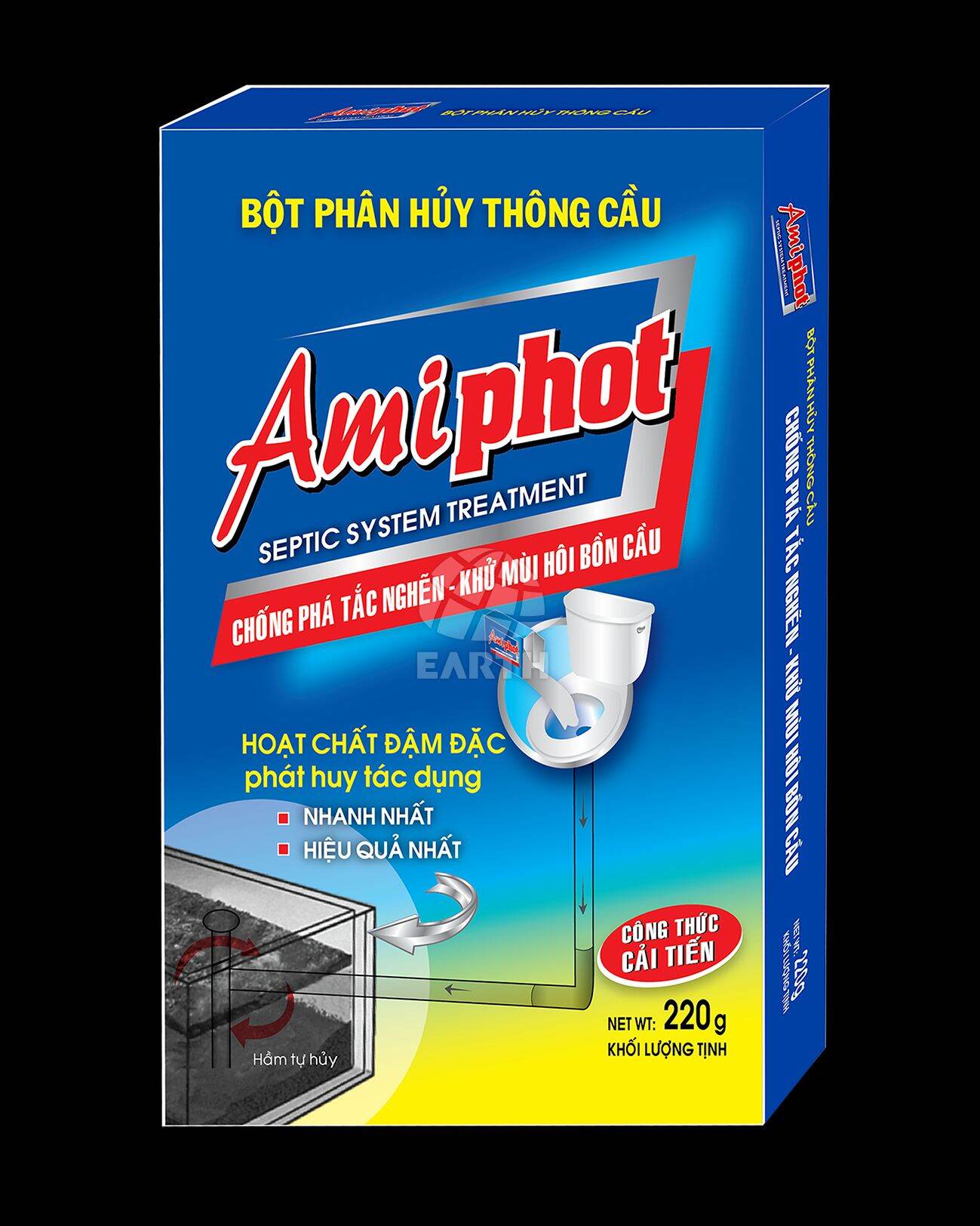 Bột phân hủy thông cầu Amiphot - Hộp 220g