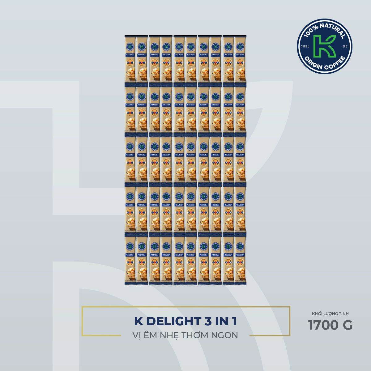 [HCM]CÀ PHÊ HÒA TAN DELIGHT 3IN1 1275G