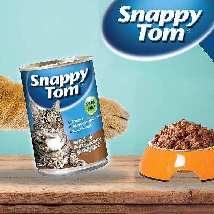Pate Snappy Tom cho mèo lớn lon 400g - vị thịt bò