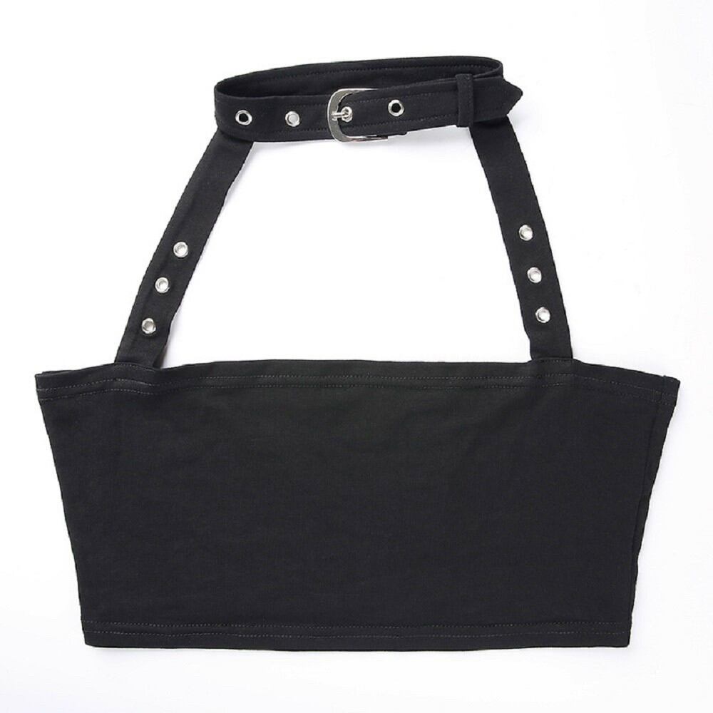 Áo ống croptop phối chocker cá tính
