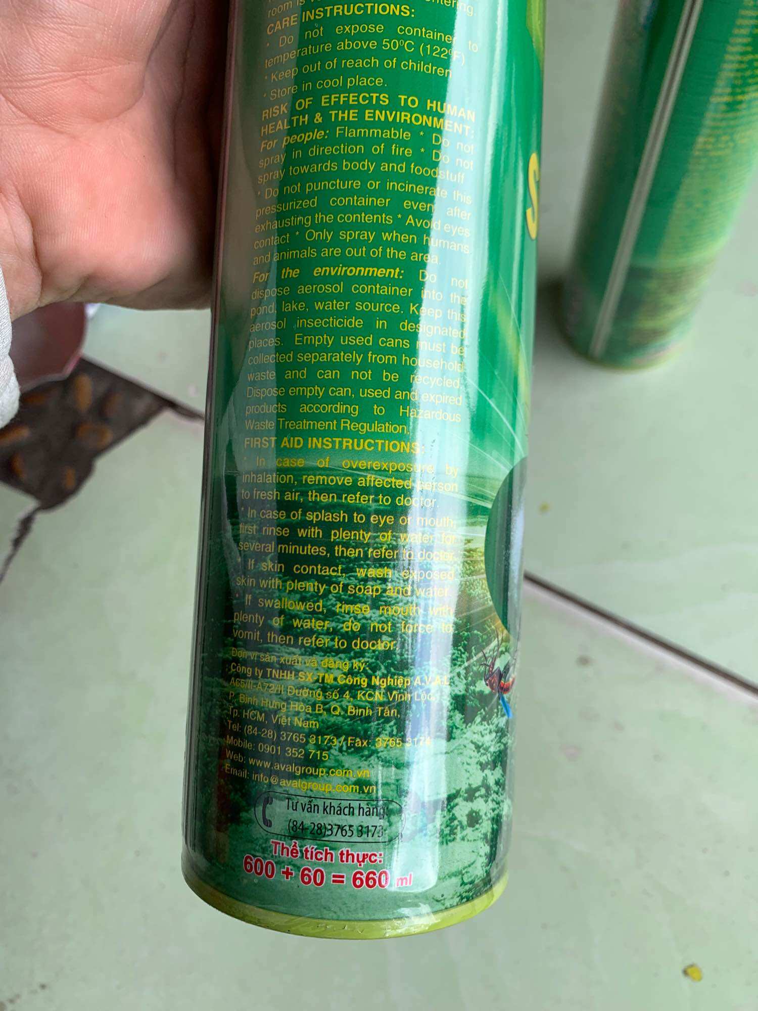 Combo 2 bình xịt muỗi Falcon chai 600ml tặng thêm 60ml