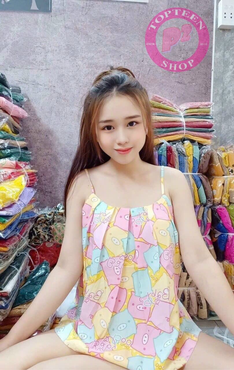 [Freeship 49k]Đồ bộ 2 dây quần đùi mặc nhà  - Đồ bộ lụa dễ thương nữ - M40