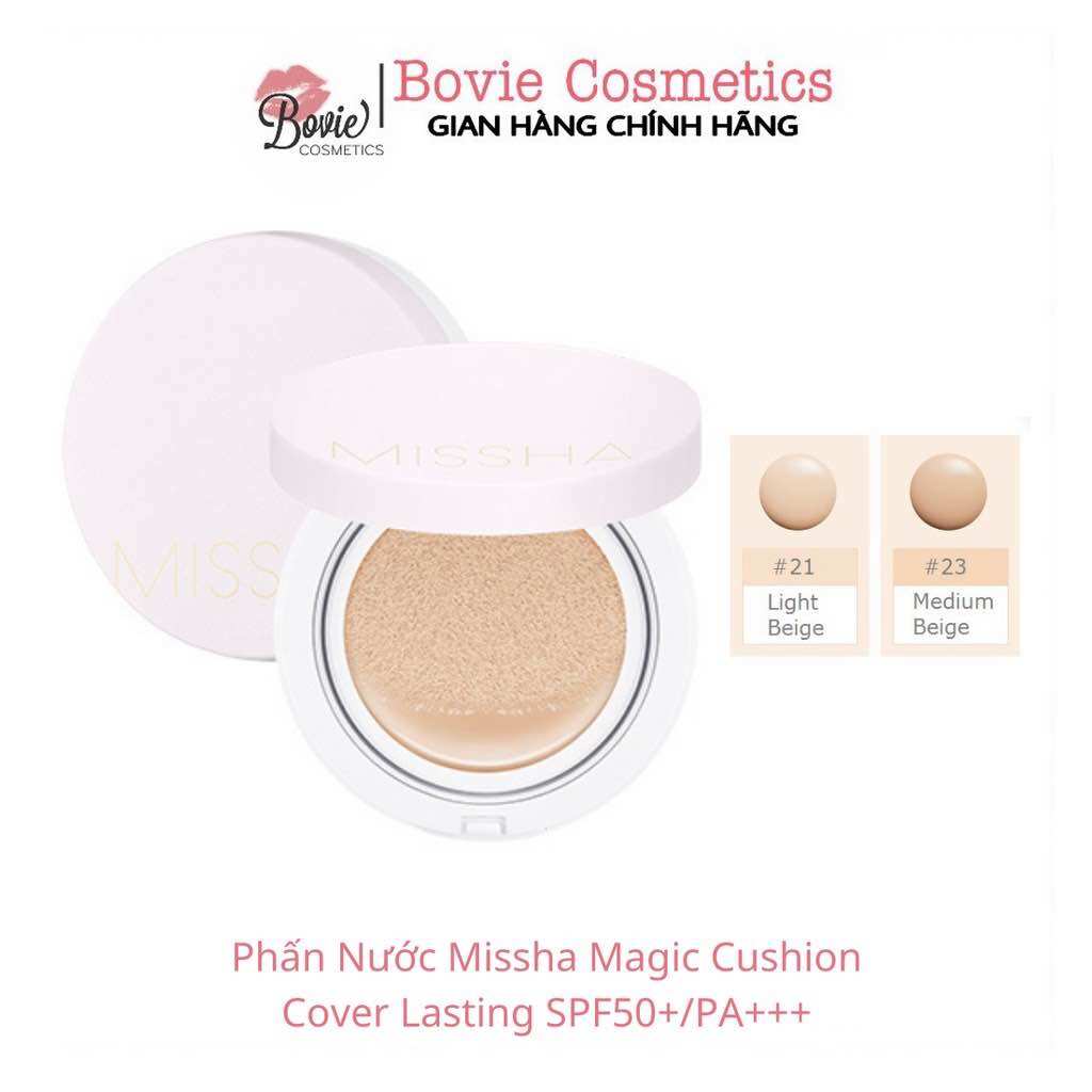 Phấn nước missha magic cushion cover lasting / velvet finish / moist up tone 21 - 23