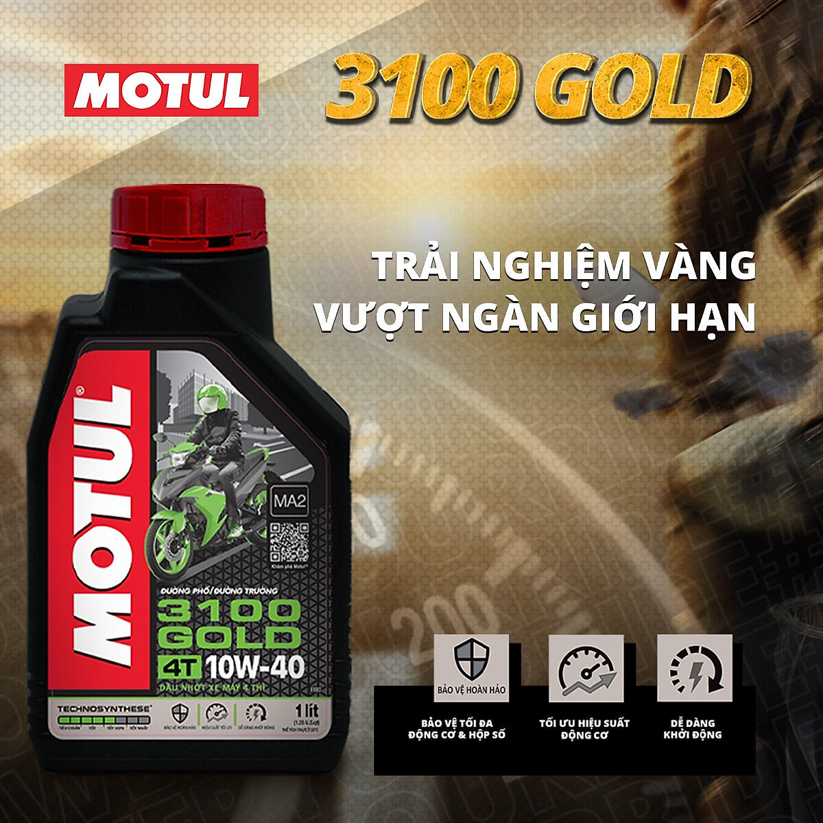 Nhớt Motul 3100 gold (mẫu mới )