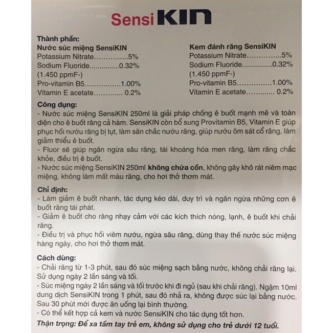 NƯỚC SÚC MIỆNG NGỪA Ê BUỐT SENSIKIN mini 12ml