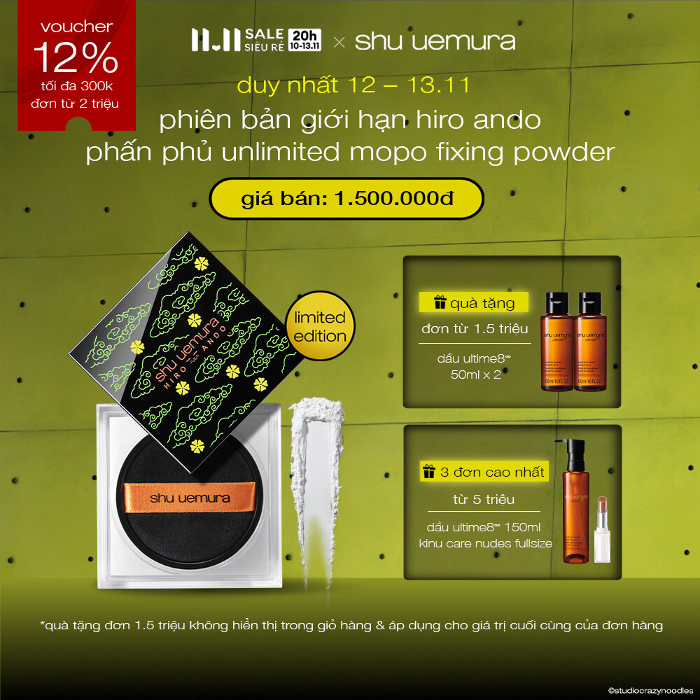 phiên bản giới hạn hiro ando I phấn phủ shu uemura unlimited mopo loose powder