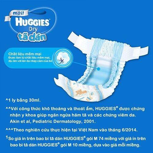 [Tặng 8 miếng] Tã dán sơ sinh Huggies S 88 miếng. Date 2024