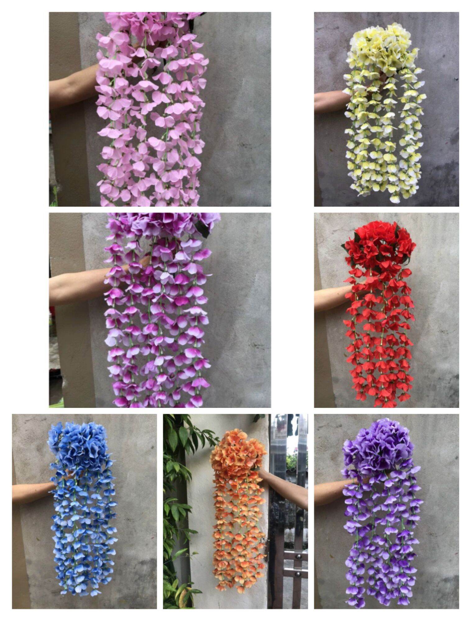 Rủ hoa tú cầu dài 80cm _rủ hoa treo tường trang trí nhà cửa