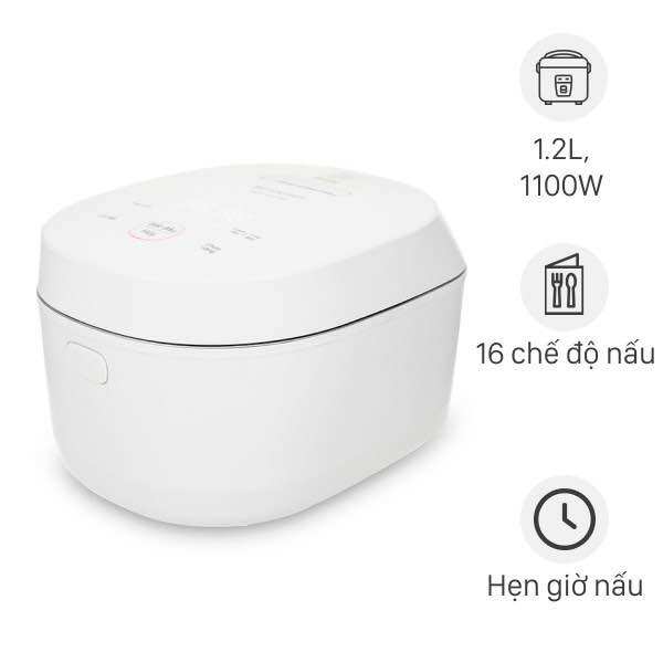 Nồi cơm cao tần sharp 1.2 lít ks-ih122v-wh - hàng chính hãng