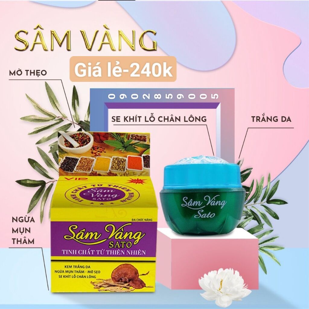 kem mụn sâm vàng sato thảo dược thiên nhiên