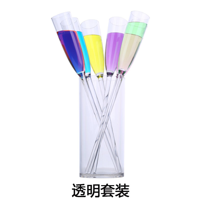 Cốc bãi biển bộ ly rượu cocktail cốc ly rượu sâm banh bong bóng nhiều màu acrylic thủy tinh cốc chân cao cốc quán bar ktv