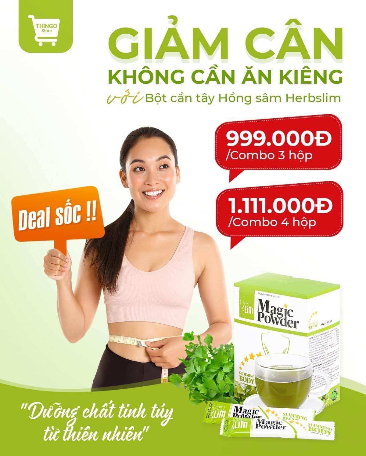 Bột cần Tây Hồng sâm Herbslim magic powder