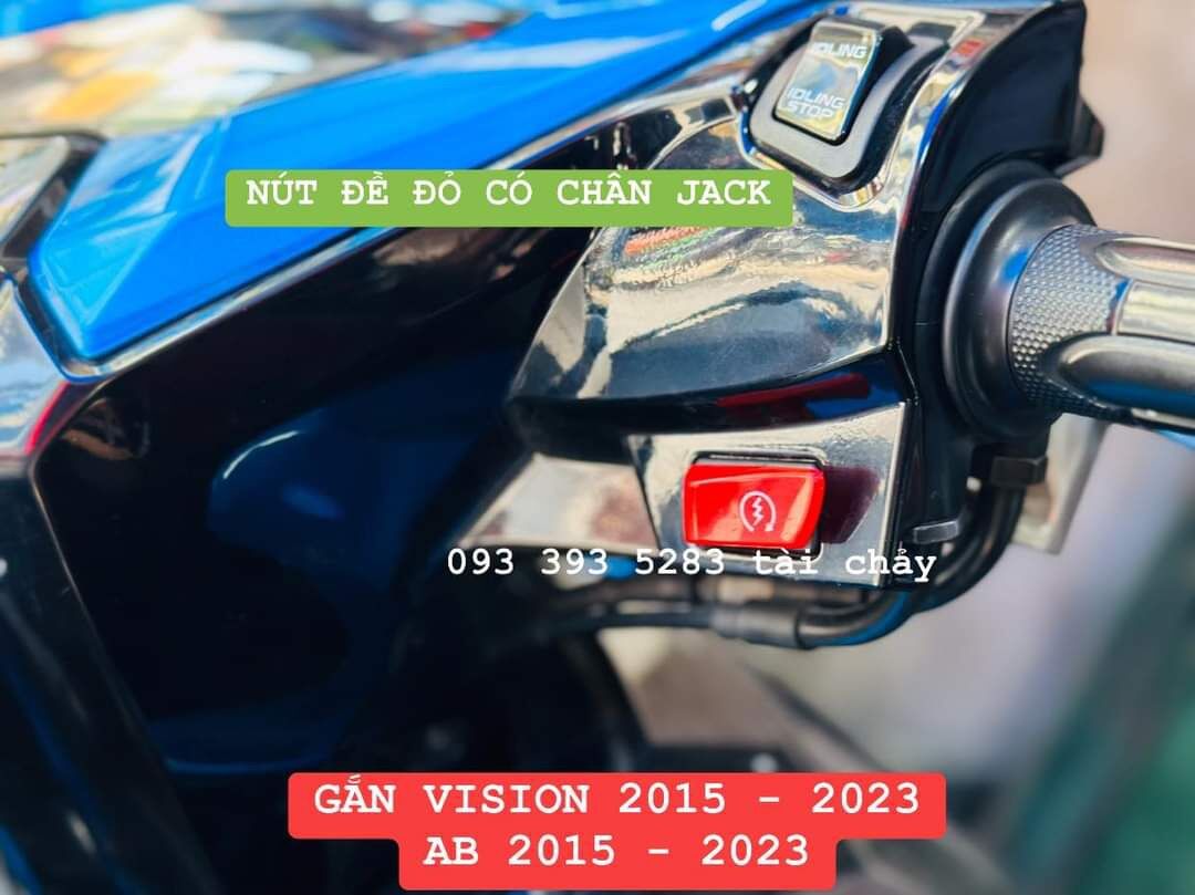 [ 1 NÚT ] NÚT ĐỀ ĐỎ CÓ CHÂN JACK GẮN VISION / AB