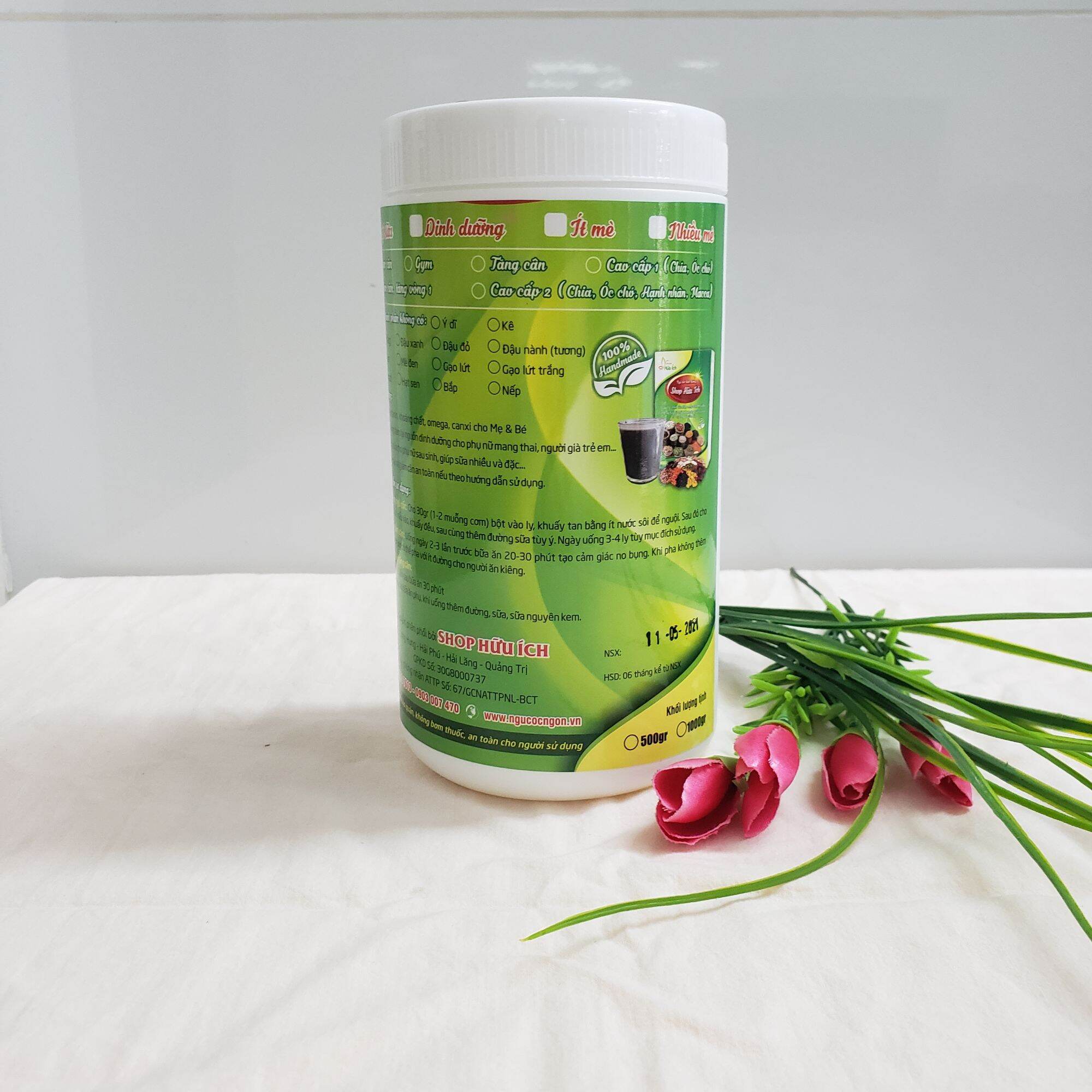 [HCM]Ngũ cốc ăn dặm cho bé gồm 8 loại thêm Hạnh Nhân+Óc Chó loại 500gr có ATVSTP