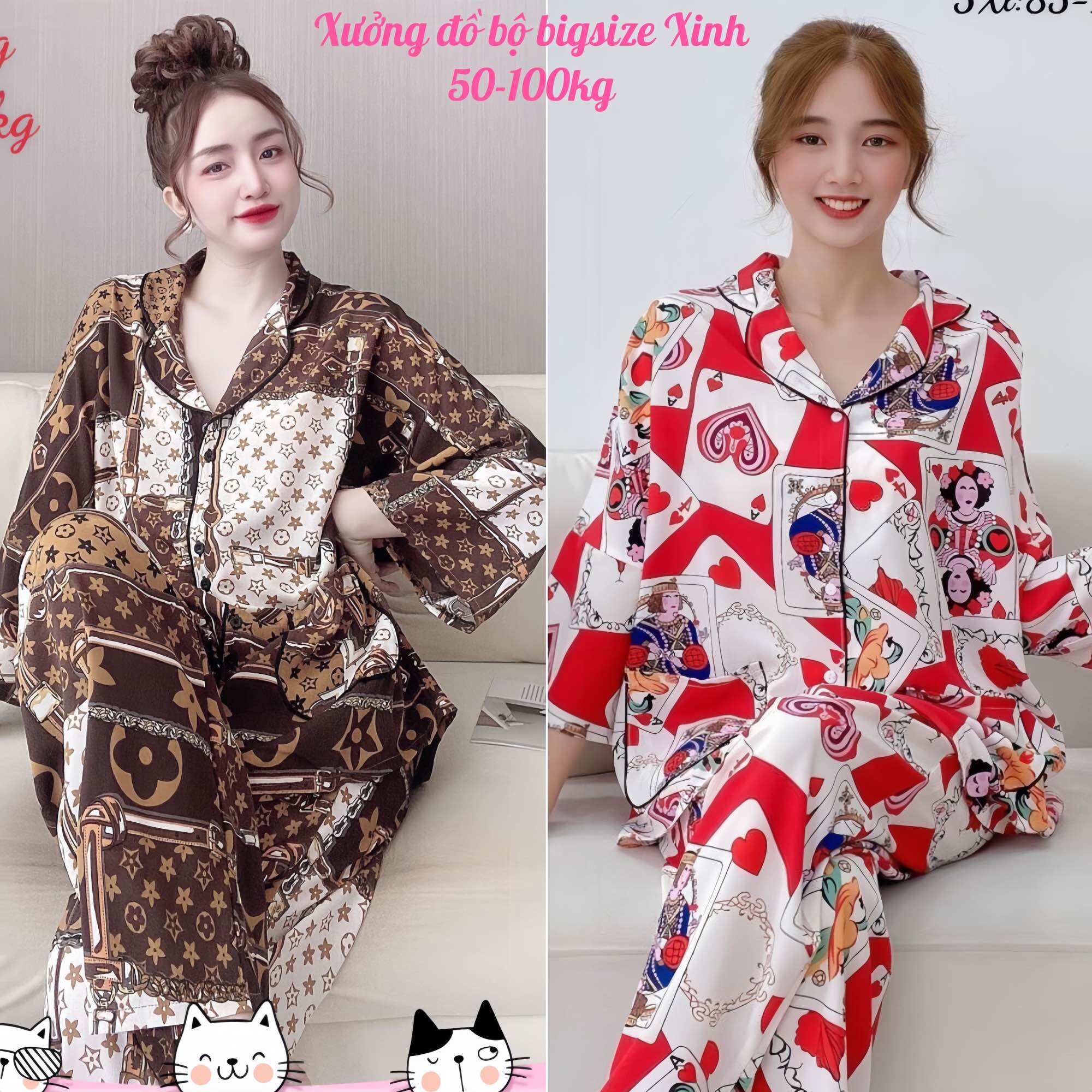Đồ bộ Bigsize dài cánh dơi họ tiết sang chảnh 60-110kg