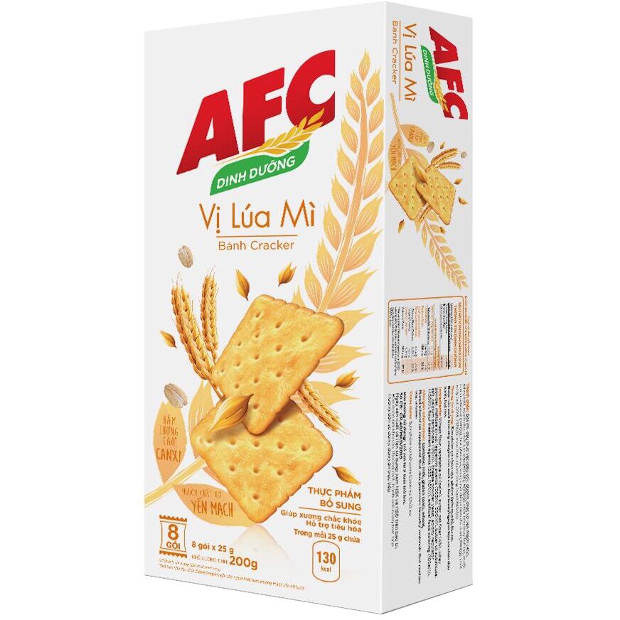 Bánh cracker lúa mì afc dinh dưỡng hộp 200g